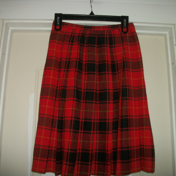 VIN PENDLETON SCOTTISH PLAID PLEATED WOOL SKIRT 10 - Picture 1 of 4